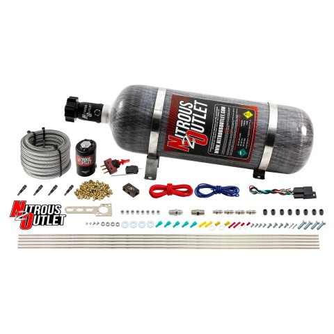 Nitrous Outlet Oxide Systems 00-10360-SBT-12 Dry EFI 4 Cyl 1 Sol Direct Port Sys w/ Dist Block (12Lb Bottle)(SBT Noz)