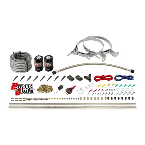 Nitrous Outlet Oxide Systems 00-10432-H-00 Dry EFI 8 Cyl 2 Sol Racers Direct Port Sys (No Bottle) (90°Noz)