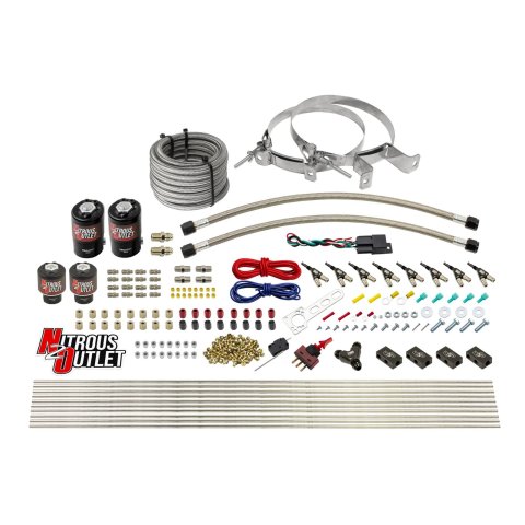 Nitrous Outlet Oxide Systems 00-10434-H-00 8 Cyl 4 Sol Racers Direct Port Sys Hi PSI( No Bottle)(90° Noz)