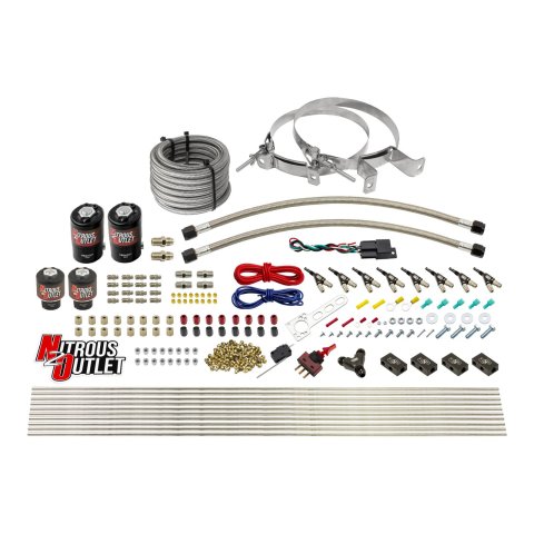Nitrous Outlet Oxide Systems 00-10434-L-00 8 Cyl 4 Sol Racers Direct Port Sys Hi PSI( No Bottle)(90° Noz)