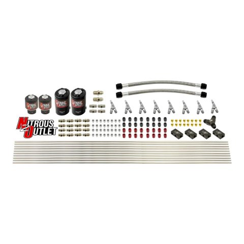 Nitrous Outlet Oxide System Conversion and Upgrade Kits 00-10459-L-SBT 8 Cyl 4 Sol Kit w/ Dist Blocks SBT Noz