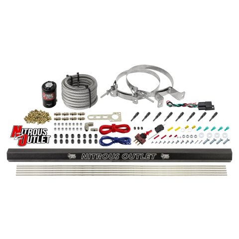 Nitrous Outlet Direct Port Systems 00-10470-H-R-00 Dry EFI 8 Cyl 1 Sol Sys w/ Single Rail (No Bottle)(90° Noz)