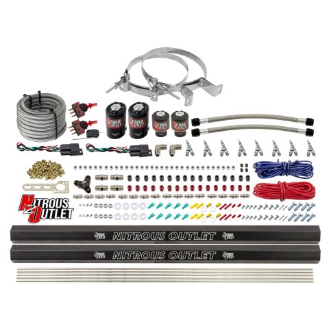 Nitrous Outlet Oxide Systems 00-10363-E85-DS-00 DS 4 Cyl 4 Sol Direct Port Sys w/Dist Blocks E85 Hi PSI(No Bottle)(90° Noz)