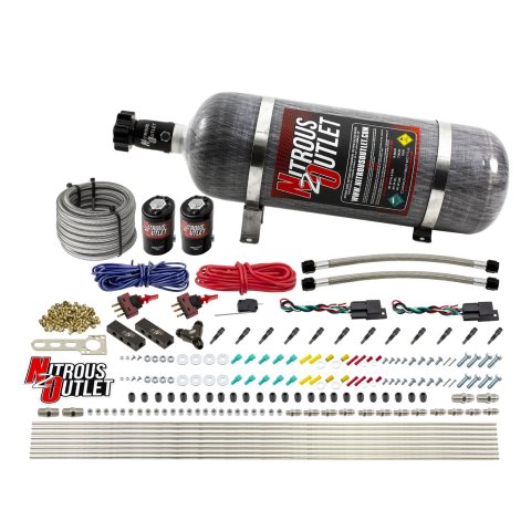 Nitrous Outlet Direct Port Systems 00-10396-SBT-DS-12 Dry EFI DS 6 Cyl 2 Sol Sys w/Dist Blocks (12Lb Bottle)(SBT Noz)