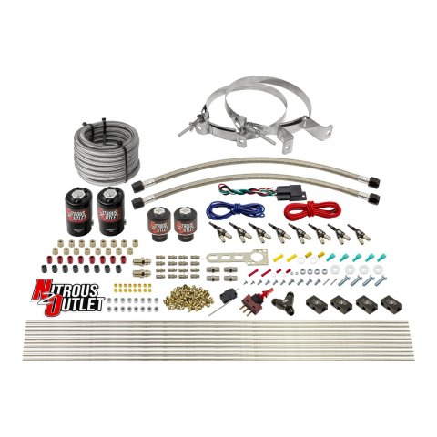 Nitrous Outlet Oxide Systems 00-10433-E85-L-00 8 Cyl 4 Sol Racers Direct Port Sys E85 Low PSI( No Bottle)(90° Noz)
