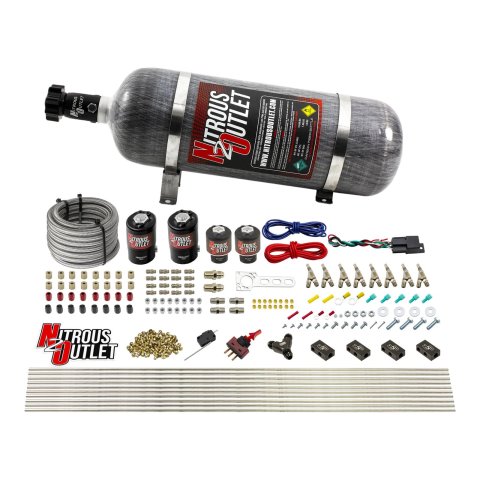Nitrous Outlet Oxide Systems 00-10433-H-SBT-DS-12 DS 8 Cyl 8 Sol Racers Direct Port Sys Low PSI(12Lb Bottle)(SBT Noz)