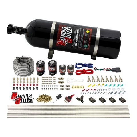 Nitrous Outlet Oxide Systems 00-10433-H-SBT-DS-15 DS 8 Cyl 8 Sol Racers Direct Port Sys Low PSI(15Lb Bottle)(SBT Noz)