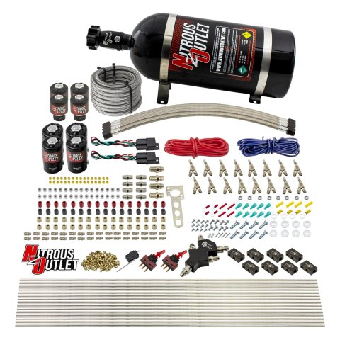 Nitrous Outlet Oxide Systems 00-10434-L-SBT-DS-10 DS 8 Cyl 8 Sol Racers Direct Port Sys Hi PSI(10Lb Bottle)(SBT Noz)