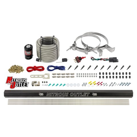 Nitrous Outlet Oxide Systems 00-10493-R-SBT-00 10 Cyl 1 Sol Dry EFI Direct Port Sys w/ Single Rail (No Bottle)(SBT Noz)