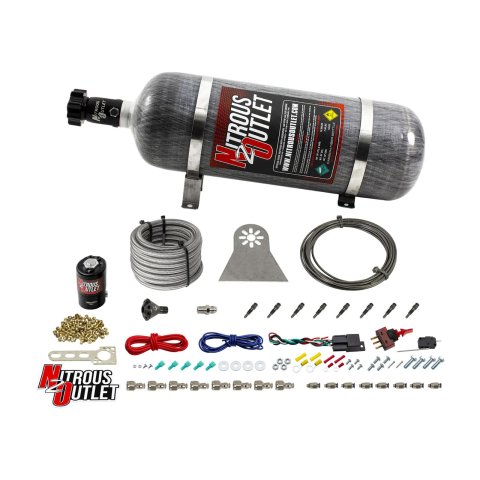 Nitrous Outlet Oxide Systems 00-10481-H-SBT-DRY-12 Systems, Dry 8 Cylinder Direct Port System - .122 Nit Discharge Nozzles (100-500HP)(12lb Bottle)