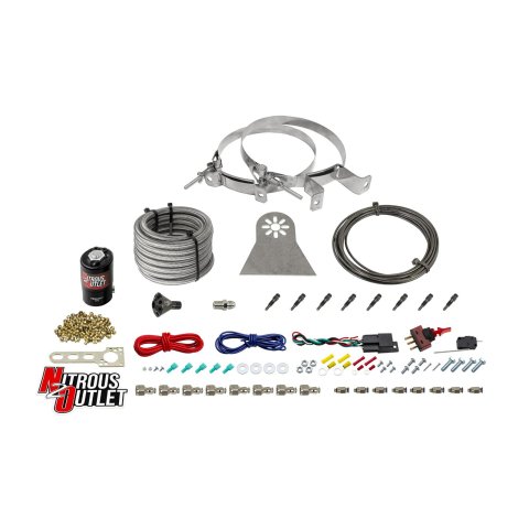 Nitrous Outlet Oxide Systems 00-10481-L-SBT-DRY-00 Systems, Dry 8 Cylinder Direct Port System - .112 Solenoids/Nylon Hose/Showerhead Distribution Blocks/Straight Discharge Nozzles