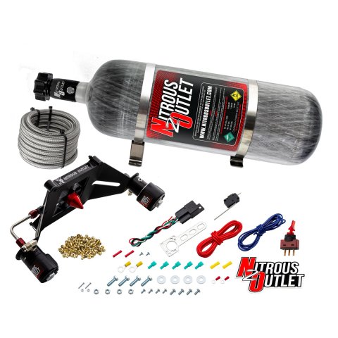 Nitrous Outlet Oxide Systems 00-10612-GEN4-12 Systems, 4150 Stinger 4 Race System - Hard-line/.178 (Gas/E85)(5-55 psi)(50-600 HP)(12lb Bottle)