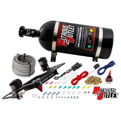 Nitrous Outlet Oxide Systems 00-10654-GEN4-10 Systems, 4500 Stinger 4 System - Hard-line/.122 Solenoid/.177 Fuel Solenoid/Boomerang Solenoid Bracket - (Gas/E85)(5-55 psi)(50-
