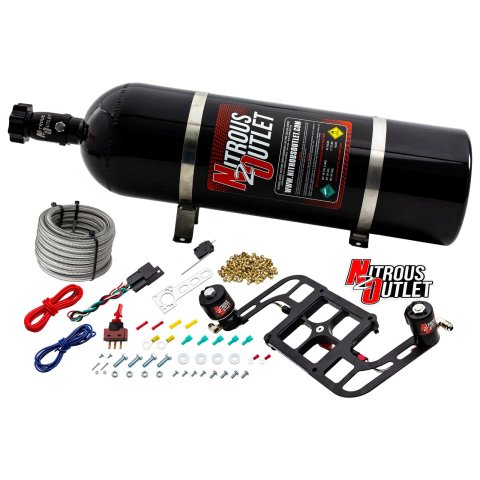 Nitrous Outlet Oxide Systems 00-10656-GEN4-15 Systems, 4500 Stinger 4 Race System - Hard-line/.178 (Gas/E85)(5-55 psi)(50-600 HP)(15lb Bottle)