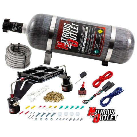 Nitrous Outlet Oxide Systems 00-10662-GEN4-12 Systems, 4500 Stinger 4 Race System - Hard-line/.178 (Gas/E85)(5-55 psi)(50-600 HP)(12lb Bottle)