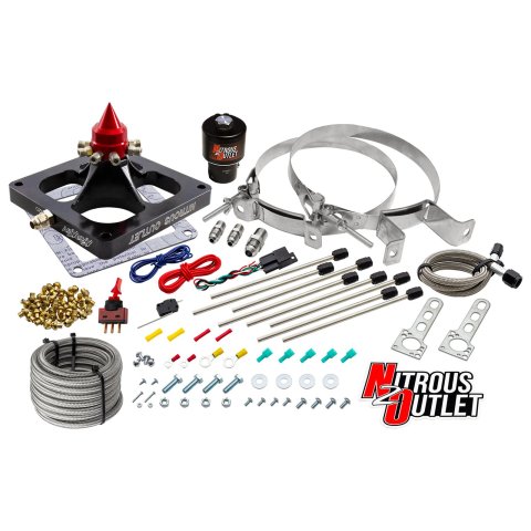 Nitrous Outlet Oxide Systems 00-45900-DRY1-00 Systems, 4500 Dry Kraken Plate System - Braided Hose/.178 MOD Trashcan Solenoid/Universal Solenoid Bracket (100-800hp)(No Bottle