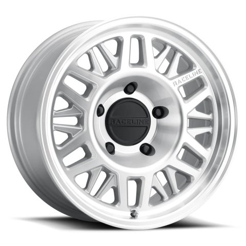 Raceline Wheels 451MC Ryno Machined Trailer 12x4 Wheel, 451 Ryno, 12 in. x 4 in., 5 x 4.50 in. Bolt Pattern, Cast Aluminum, Machined, Natural, 0.00mm Offset, 81.03mm Center Bore, Each