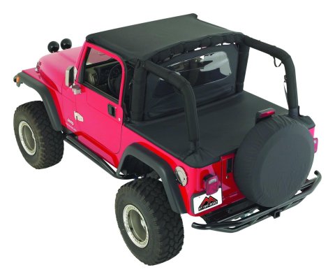 RT Off-Road Cover All Kits for 1987-1991 WRANGLER - CA10115 Soft Top, All, Fabric, Black Denim, Clear Window, Windbreaker, Tonneau Cover, Jeep, Kit