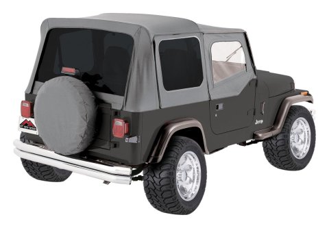 RT Off-Road Complete Soft Tops for 1987-1995 WRANGLER - CT20009T Top, Complete, Fabric, Gray Denim, Tinted Windows, Jeep, Each