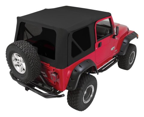 RT Off-Road Replacement Soft Tops for 1997-2006 WRANGLER - RT10435T Top, Replacement, Fabric, Black Diamond, Tinted Windows, Jeep, Each