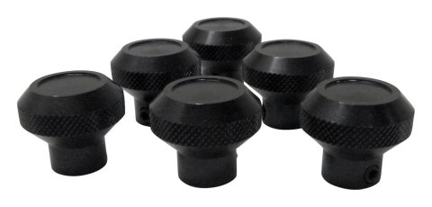 RT Off-Road Dash Knobs for 1976-1983 CJ5, 1976-1986 CJ7, 1981-1985 SCRAMBLER - RT27002 Knobs, Billet Aluminum, Black, Jeep, Set of 6
