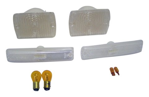 RT Off-Road Parking and Side Marker Light Kits for 1987-1993 WRANGLER - RT28010 Lamp Assemblies, Front, Clear Lenses, Amber Bulbs, Jeep, Set