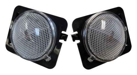 RT Off-Road Side Marker Lamps for 2007-2018 WRANGLER - RT28028 Lights, Round, Clear Lens, Front, Jeep, Kit