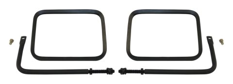 RT Off-Road Side Windshield Mirrors RT30005 View Mirrors, Replacement, Rectangular, Flat, Manual, Black Steel Housing, Jeep, Pair