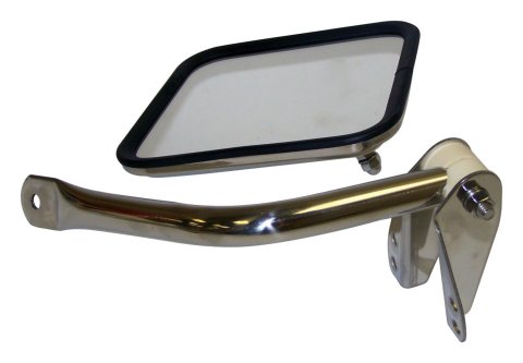 RT Off-Road Side Windshield Mirrors RT30009 View Mirror, Passenger Side, Replacement, Rectangular, Flat, Manual, Silver Stainless Housing, Jeep, Each