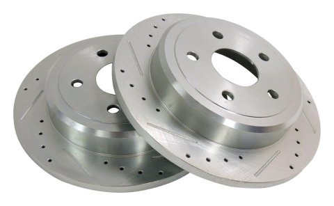 RT Off-Road Drilled and Slotted Rotor Sets RT31004 Brake Rotors, Slotted, Iron, Natural, 13.000 in. O.D., Rear, Jeep, Pair