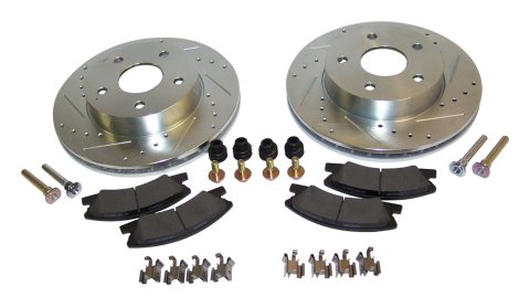 RT Off-Road Performance Brake Kits for 1999-2004 GRAND CHEROKEE - RT31036 Rotors and Pads, Front, Cross-drilled and Slotted Surface, Semi-metallic Pads, Jeep, Kit
