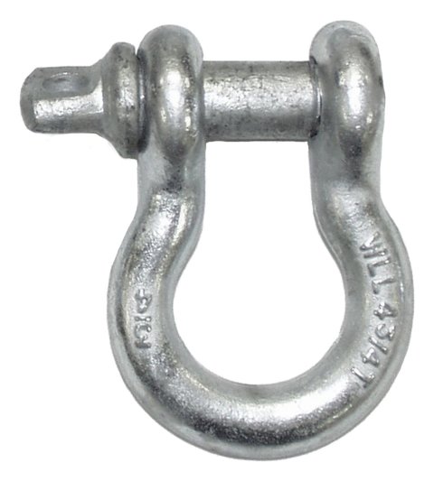 RT Off-Road D-Rings RT33001 Bow Shackle, 9,600 lbs. Rating, Steel, Galvanized, 0.75 in. Pin Diameter, Each
