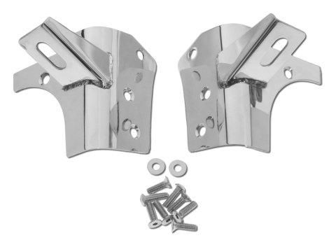 RT Off-Road Windshield Light Mounting Brackets RT34067 Auxiliary Mount Brackets, Hinge Bracket Style, Stainless Steel, Polished, Jeep, Pair