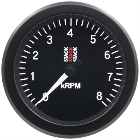 Stack Gauges ST100-08 TACHOMETER, SPORT, 88MM, BLACK, 0-8K RPM