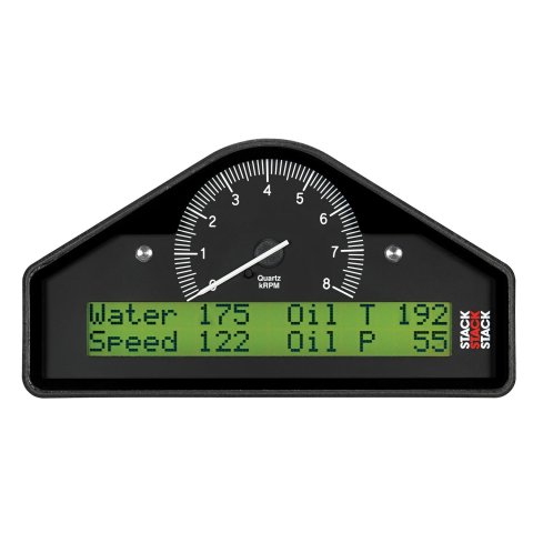 Stack Gauges Gauge Kits and Instrument Clusters ST8100AR-R-U Action Replay Dash, Blk, 0-6-13k RPM Invert (PSI, Deg. C, MPH)