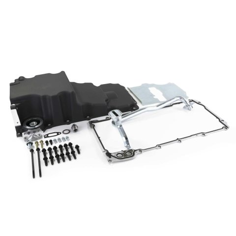 Top Street Performance LS Aluminum Rear Sump Retrofit Oil Pans 81073BK Pans, Engine Swap, Low Profile, Aluminum, Black, 3.620 in. Stroke, 5.5 Quarts, Chevy, LS, 4.8L, 5.3L, 5.7L, .0L, 6.2L, Kit
