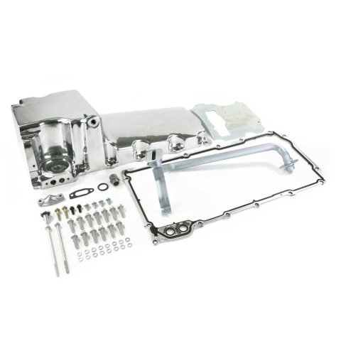 Top Street Performance LS Aluminum Rear Sump Retrofit Oil Pans 81074P Pans, Engine Swap, Low Profile, Aluminum, 4.250 in. Stroke, Polished, 5.5 Quarts, Chevy, LS, 4.8L, 5.3L, 5.7L, .0L, 6.2L, Kit