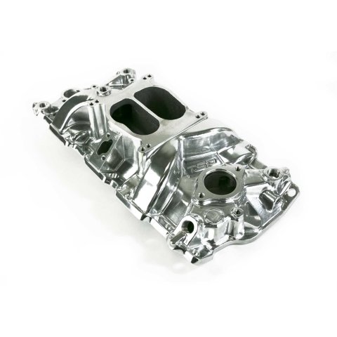 Top Street Performance High Dual Plane Intake Manifolds 82000 Manifold, Plane, Aluminum, Polished, Square/Spread Bore, Chevy Small Block, Each