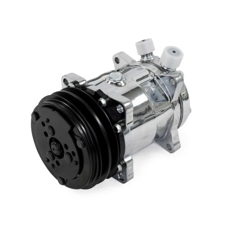 Top Street Performance Sanden Air Conditioning Compressors HC5001C Compressor, 508, Aluminum, Chrome, 2-Groove V-Belt Pulley, R-134A, Each