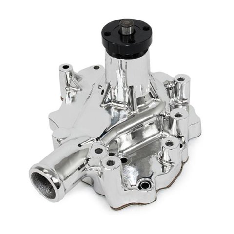 Top Street Performance High-Flow Mechanical Water Pumps HC8050C Pump, Mechanical, Long, High-Volume, Clockwise, Aluminum, Chrome, Ford, Small Block, Each