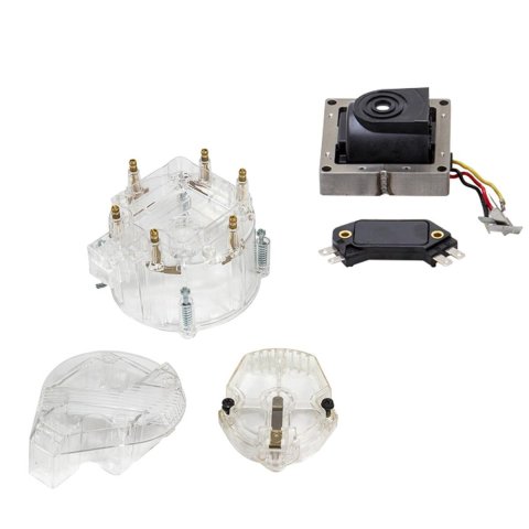 Top Street Performance HEI Distributor Upgrade Kits JM6993CL-KT TUNE-UP KIT - OEM CAP, ROTOR, 65K VOLT COIL & MODULE, 6-CYLINDER ENGINE , CLEAR