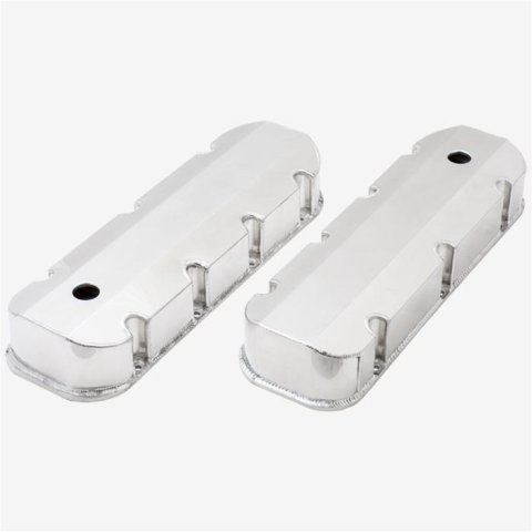 Top Street Performance Fabricated Aluminum Valve Covers JM8092-8P ALUMINUM TALL FABRICATED VALVE COVER - CHEVY BB, SHORT BOLT, WITH BREATHER HOLE, POLISHED