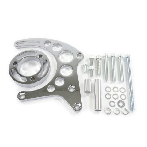 Top Street Performance Alternator Brackets JM9121C SBC ALTERNATOR BRACKET FOR GILMER BELT DRIVE KIT, CHROME