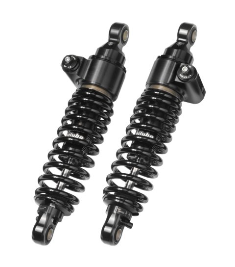 Bitubo WME2 Twinshocks Adjustable: Hydraulic Spring Preload, Rebound, Length 306mm, Dark Edition