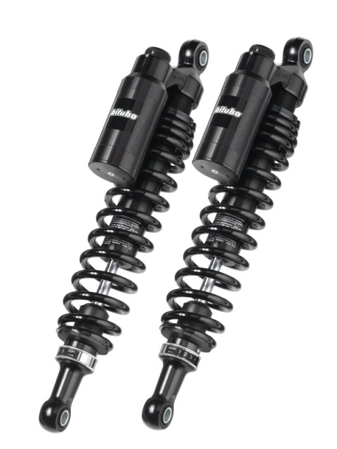 Bitubo WMT0 Twinshocks Adj.: Spring Preload, Reb., Comp., Length 310mm, Piggyback Tank Dark Edition