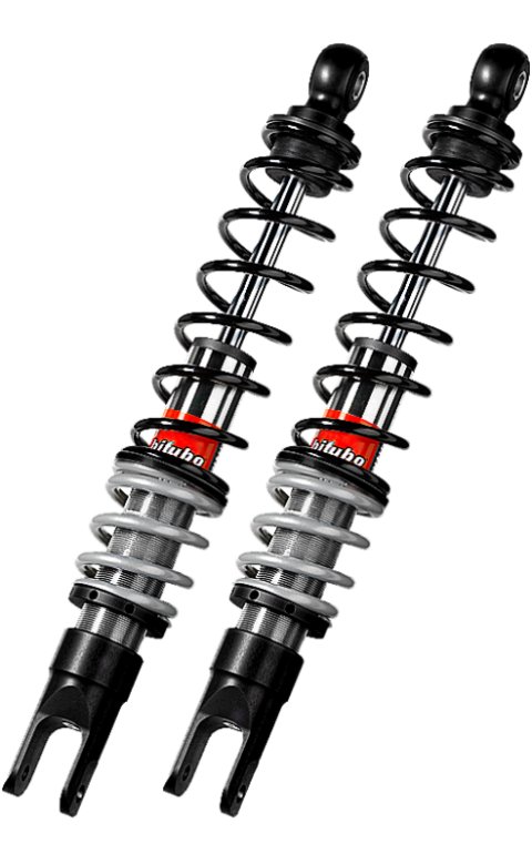 Bitubo YRB0 Twinshocks Front Adjustable: Spring Preload, Black Spring