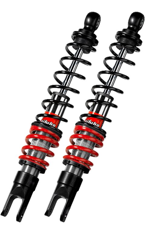 Bitubo YGB0 Twinshocks Rear Adjustable: Spring Preload, Black Spring