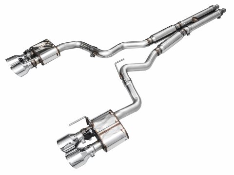 AWE Tuning 21-23 Ford Mustang Mach 1 SwitchPath Cat-Back Exhaust w/ Quad Chrome Silver Tips