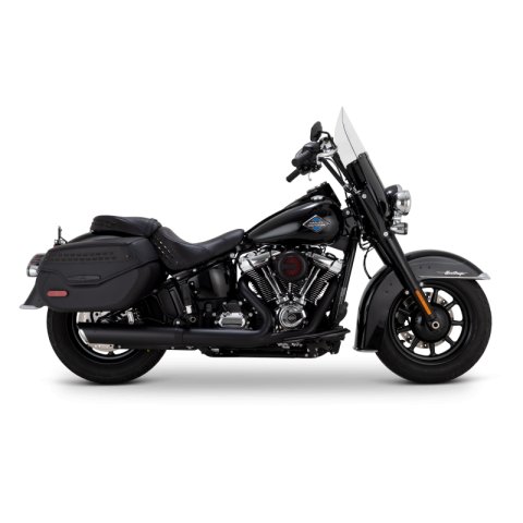 Vance & Hines 2025+ HD Softail Twin Slash 4in Round Black Slip-On Exhaust