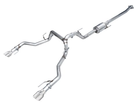 AWE Tuning 2021+ Ford F150 Tremor w/ Bumper Cutouts 0FG Non-Resonated Cat-Back w/ Chrome Silver Tips